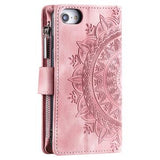iPhone 16e/17e Mandala Series Etui med Pung - Rødguld