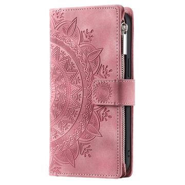 iPhone 16e/17e Mandala Series Etui med Pung - Rødguld