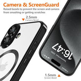 iPhone 16e/17e Tech-Protect MagFlex Cover - MagSafe-kompatibelt - klar / sort