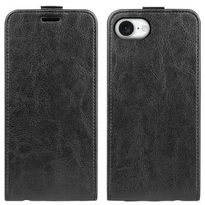 iPhone 16e/17e Vertikal Flip Taske med Kortholder - Sort