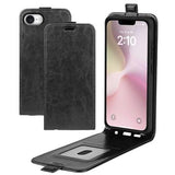 iPhone 16e/17e Vertikal Flip Taske med Kortholder - Sort