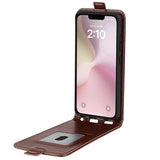 iPhone 16e/17e Vertikal Flip Taske med Kortholder - Brun