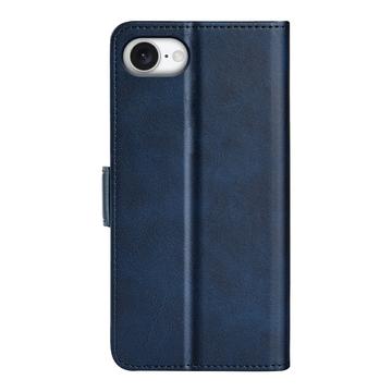 iPhone 16e/17e tegnebogsetui med magnetisk lukning - kalvetekstur - blå