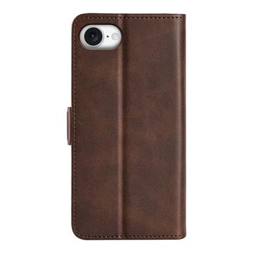 iPhone 16e/17e pungetui med magnetisk lukning - kalvetekstur - brun