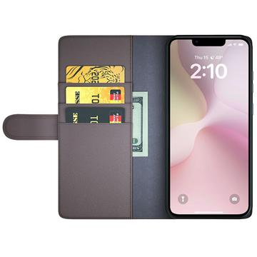 iPhone 16e/17e Læderpung med Stativ - Brun