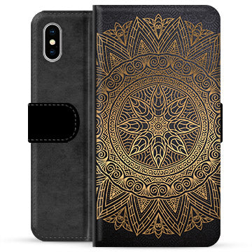 iPhone X / iPhone XS Premium Flip Cover med Pung - Mandala
