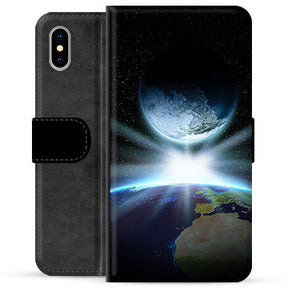 iPhone X / iPhone XS Premium Flip Cover med Pung - Verdensrum