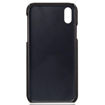iPhone X/XS KSQ Belagt Plastikcover med Kortlommer - Sort