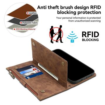 iPhone X/XS Esseble Etui M. Pung med lynlås og håndledsrem - brun