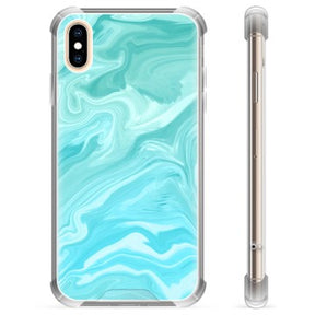 iPhone X / iPhone XS Hybrid Cover - Blå Marmor