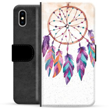 iPhone X / iPhone XS Premium Flip Cover med Pung - Drømmefanger