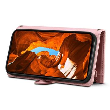 iPhone XR Esseble-etui med lynlås og håndledsrem - lyserød