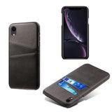 iPhone XR KSQ Belagt Plastikcover med Kortlommer - Sort