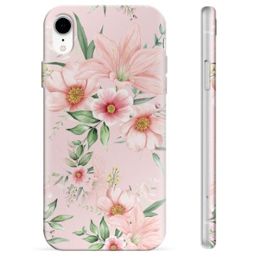 iPhone XR TPU Cover - Vandfarveblomster