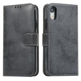 iPhone XR Vintage 2-i-1-pungetui med aftageligt låg - sort