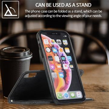 iPhone XR Vintage 2-i-1-pungetui med aftageligt låg - sort