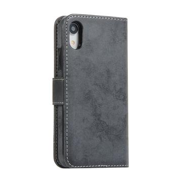 iPhone XR Vintage 2-i-1-pungetui med aftageligt låg - sort