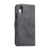 iPhone XR Vintage 2-i-1-pungetui med aftageligt låg - sort