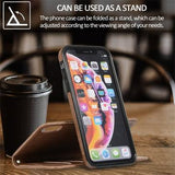 iPhone XR Vintage 2-i-1-pungetui med aftageligt låg - brun