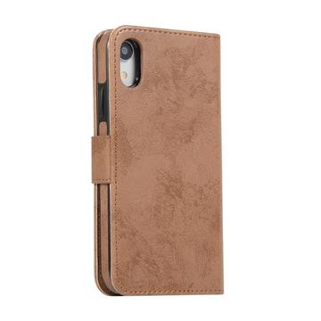 iPhone XR Vintage 2-i-1-pungetui med aftageligt låg - brun