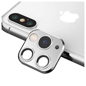 iPhone XS Max Falske Kamera Klistermærke - Sølv