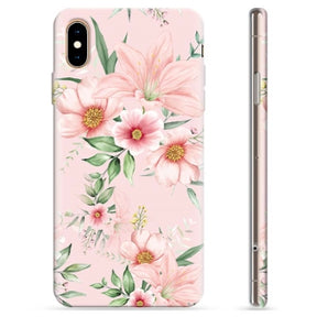 iPhone XS Max TPU Cover - Vandfarveblomster