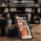 iPhone XS Max Vintage 2-i-1-pungetui med aftageligt låg - sort