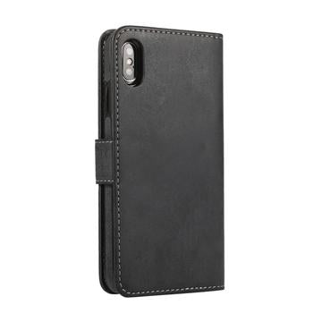 iPhone XS Max Vintage 2-i-1-pungetui med aftageligt låg - sort