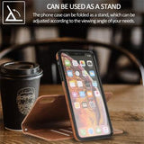 iPhone XS Max Vintage 2-i-1-pungetui med aftageligt låg - brun