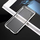 iPhone XS/X Magnetisk Cover med Hærdet Glas - Sølv