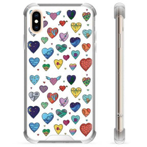 iPhone X / iPhone XS Hybrid Cover - Hjerter