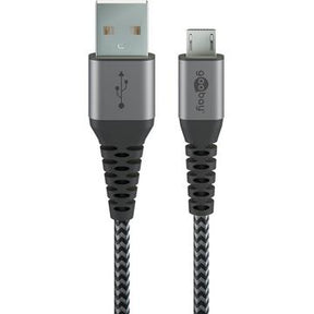 Goobay MicroUSB / USB-A-kabel - 0.5m - Space Grå / Sølv