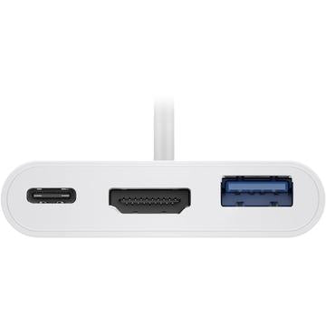 Goobay USB-C til HDMI / USB 3.0 & USB-C PD Adapter Kabel - Hvid