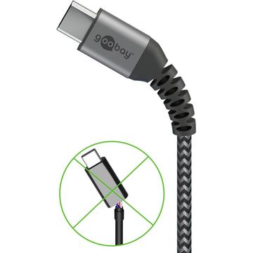 Goobay USB-C / USB-C-kabel - 0.5m - Space Grå / Sølv