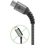 Goobay USB-C / USB-C-kabel - 0.5m - Space Grå / Sølv