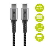 Goobay USB-C / USB-C-kabel - 0.5m - Space Grå / Sølv
