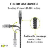 Goobay USB-C / USB-C-kabel - 0.5m - Space Grå / Sølv